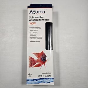 NEW Aqueon Submersible Aquarium Heater 100W for Aquariums up to 40 Gallons
